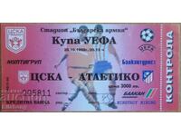 Bilet meci de fotbal ȚSKA - Atletico Madrid, UEFA 1998