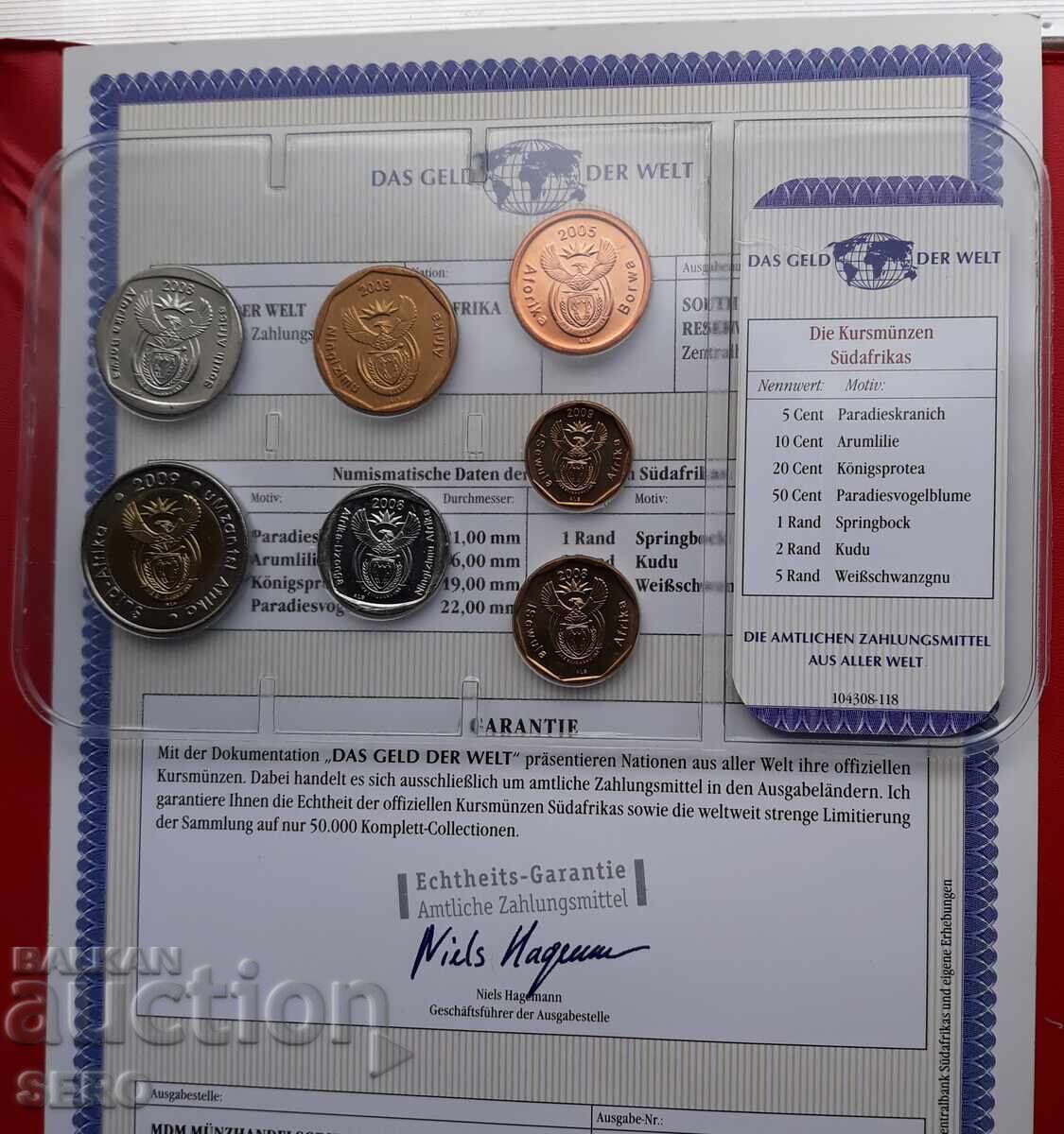 Νότια Αφρική-SET-2005-2009 από 7 νομίσματα με τιμή € 8.00 | 15.65 BGN