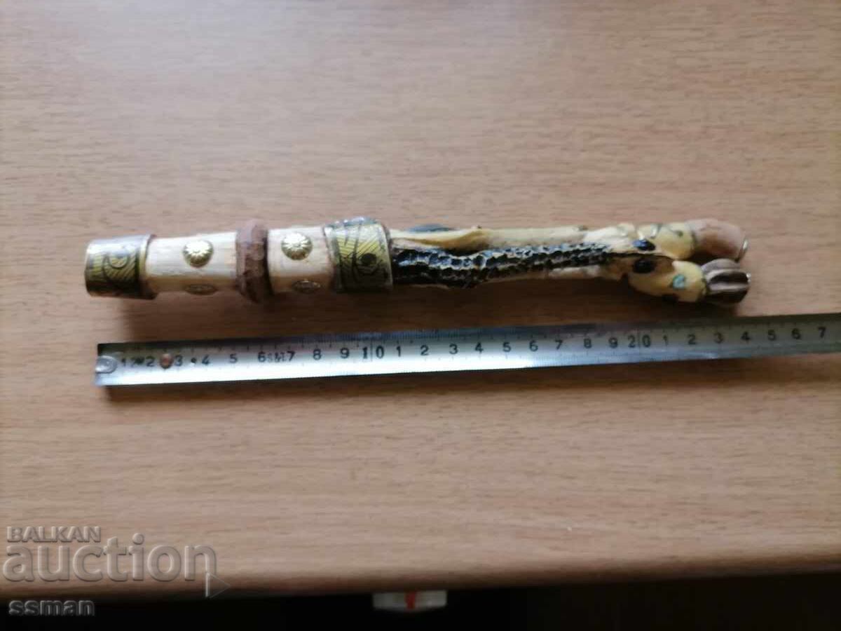 Old knife with carved handle, bronze, stones - 3 Old knife with carved handle, bronze, stones - 3