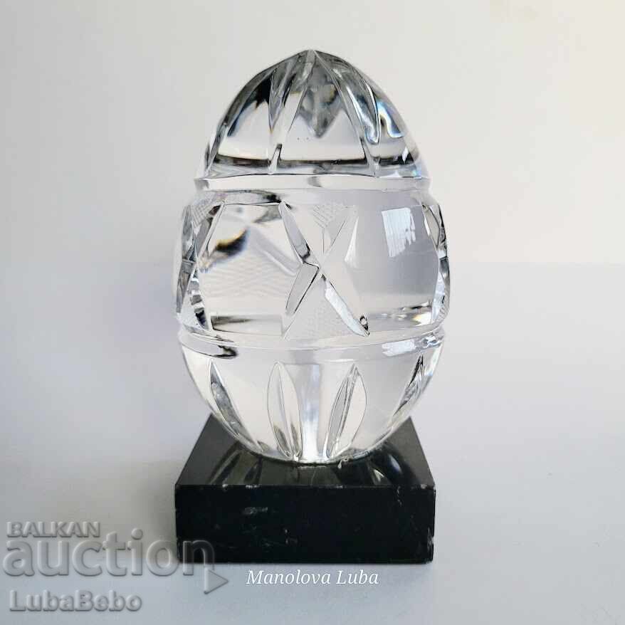 Κρυστάλλινο αυγό σε μαρμάρινη βάση Waterford Crystal
