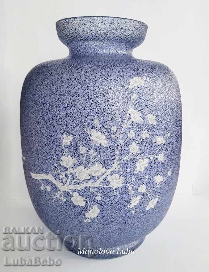 Very large Art Deco style glass vase