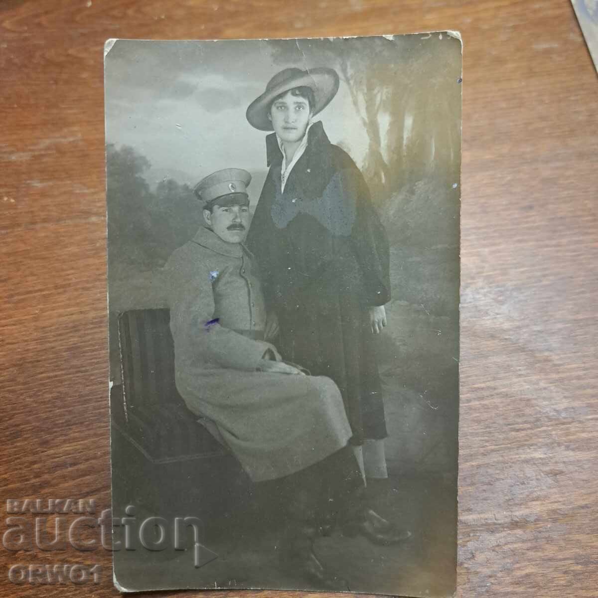 Ofițer și soția sa Primul Război Mondial Regatul Bulgariei