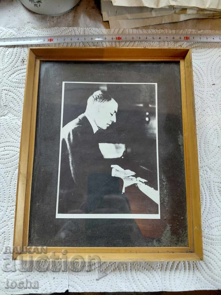 Veche fotografie Serghei Rachmaninov, înrămată
