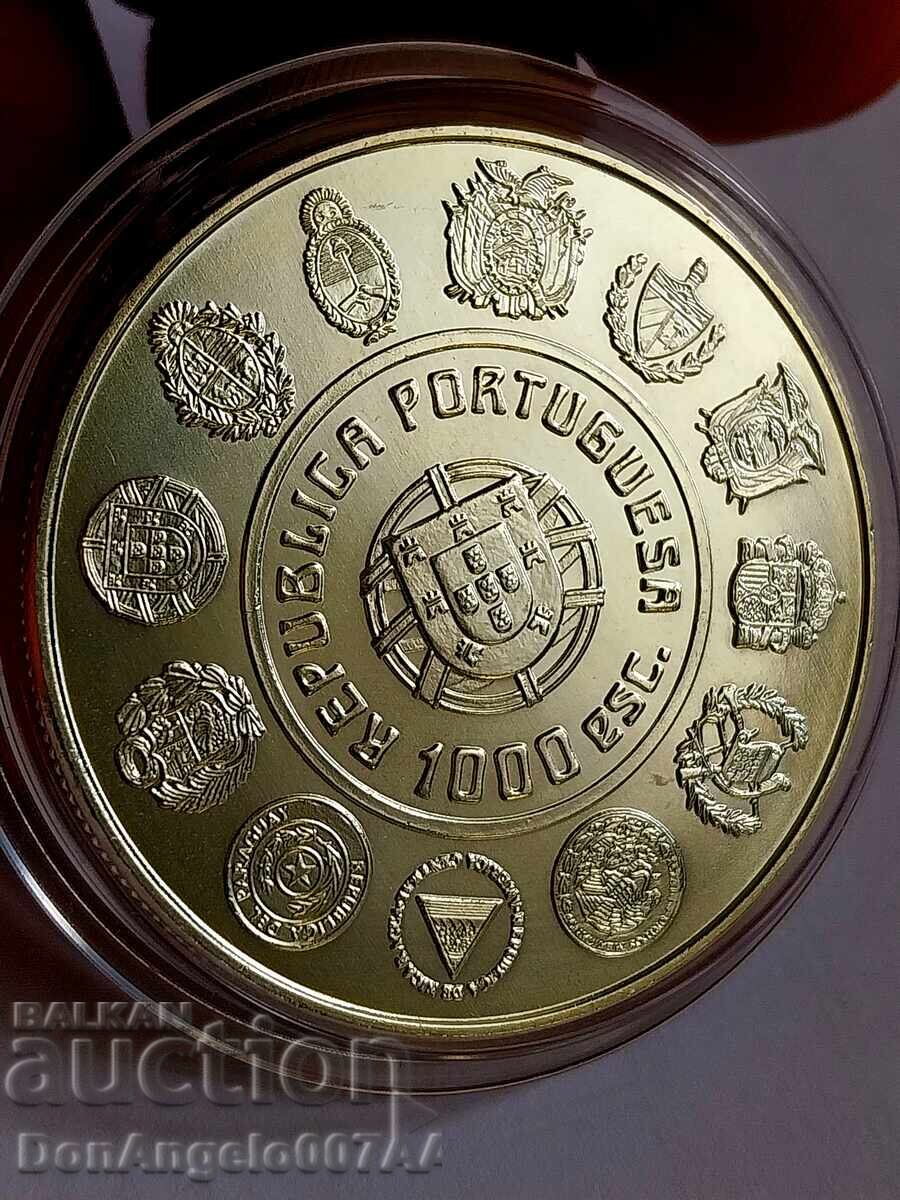 1000 escudos 1997 BU Argint! cu preț € 1.50 | 2.93 BGN