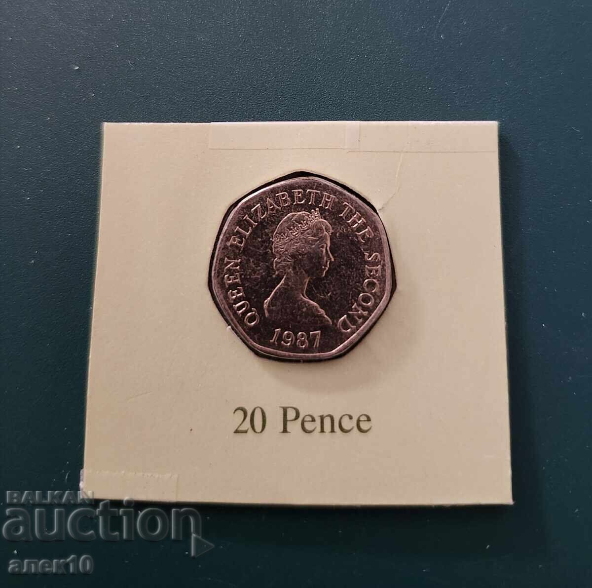 Джърси    20  пенса  1987     н