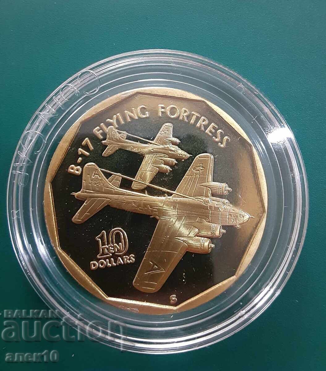 Νήσοι Μάρσαλ 10 δολάρια 1991 1 ν