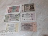 Lot 1 - Reichsmarks, Deutsche Marks banknote, stamp - 6 pcs