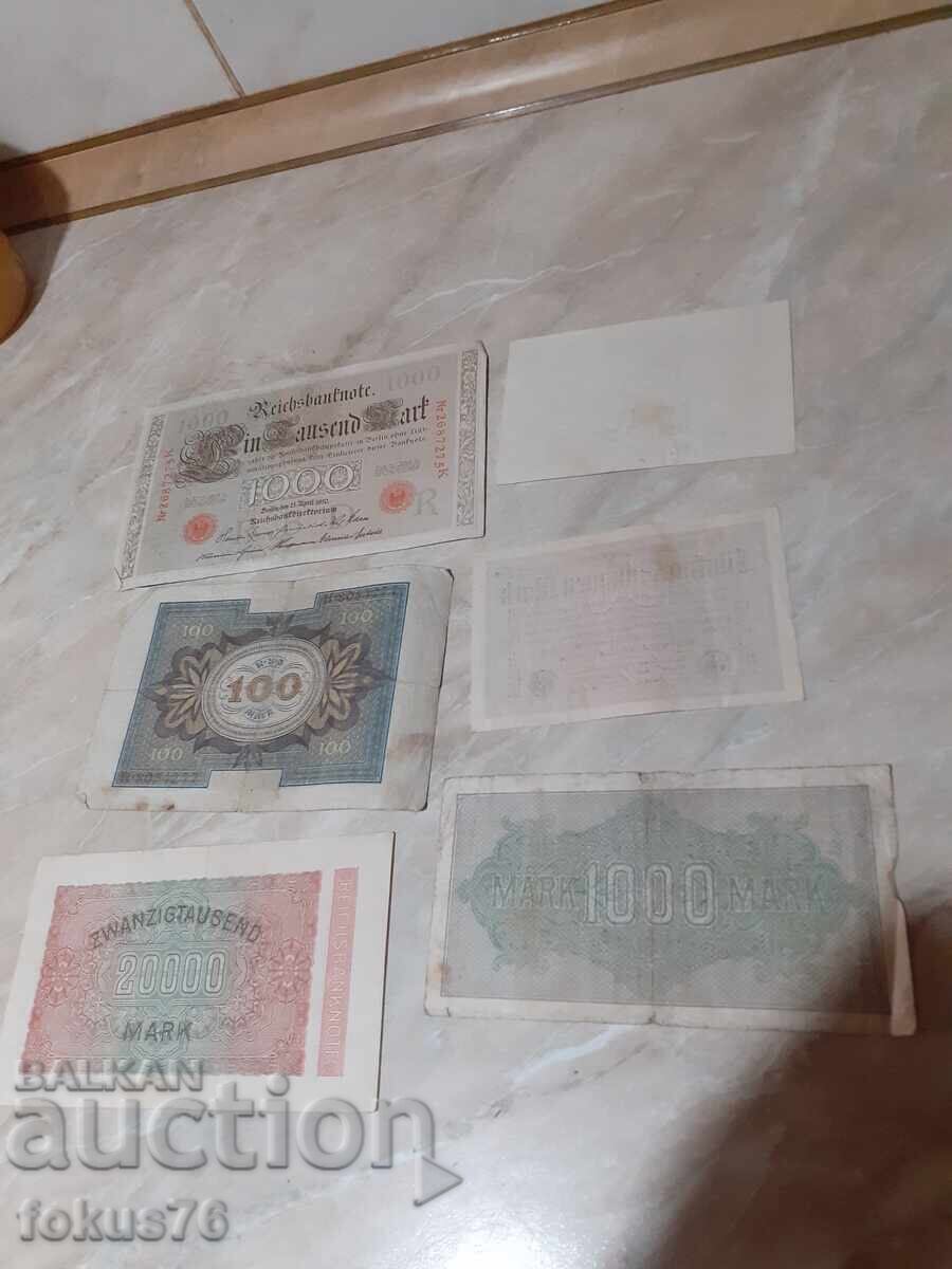 Delivery of Lot 2 - Reichsmarks, Deutsche Marks banknote, stamp - 6 pcs Delivery of Lot 2 - Reichsmarks, Deutsche Marks banknote, stamp - 6 pcs