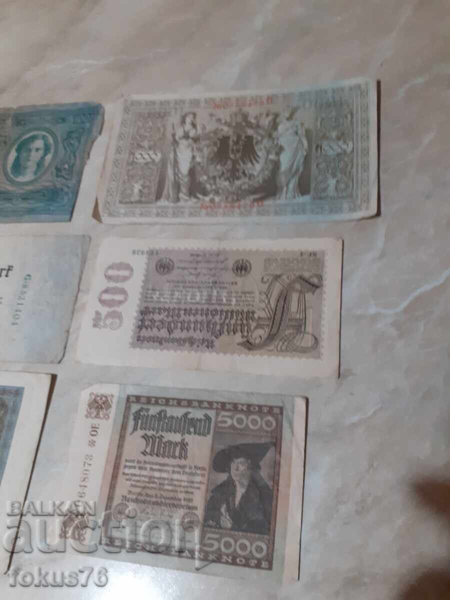 Δημοπρασία Λοτ 4 - Ράιχσμαρκ, τραπεζογραμμάτιο Deutsche Mark, γραμματόσημο - 6 τεμ