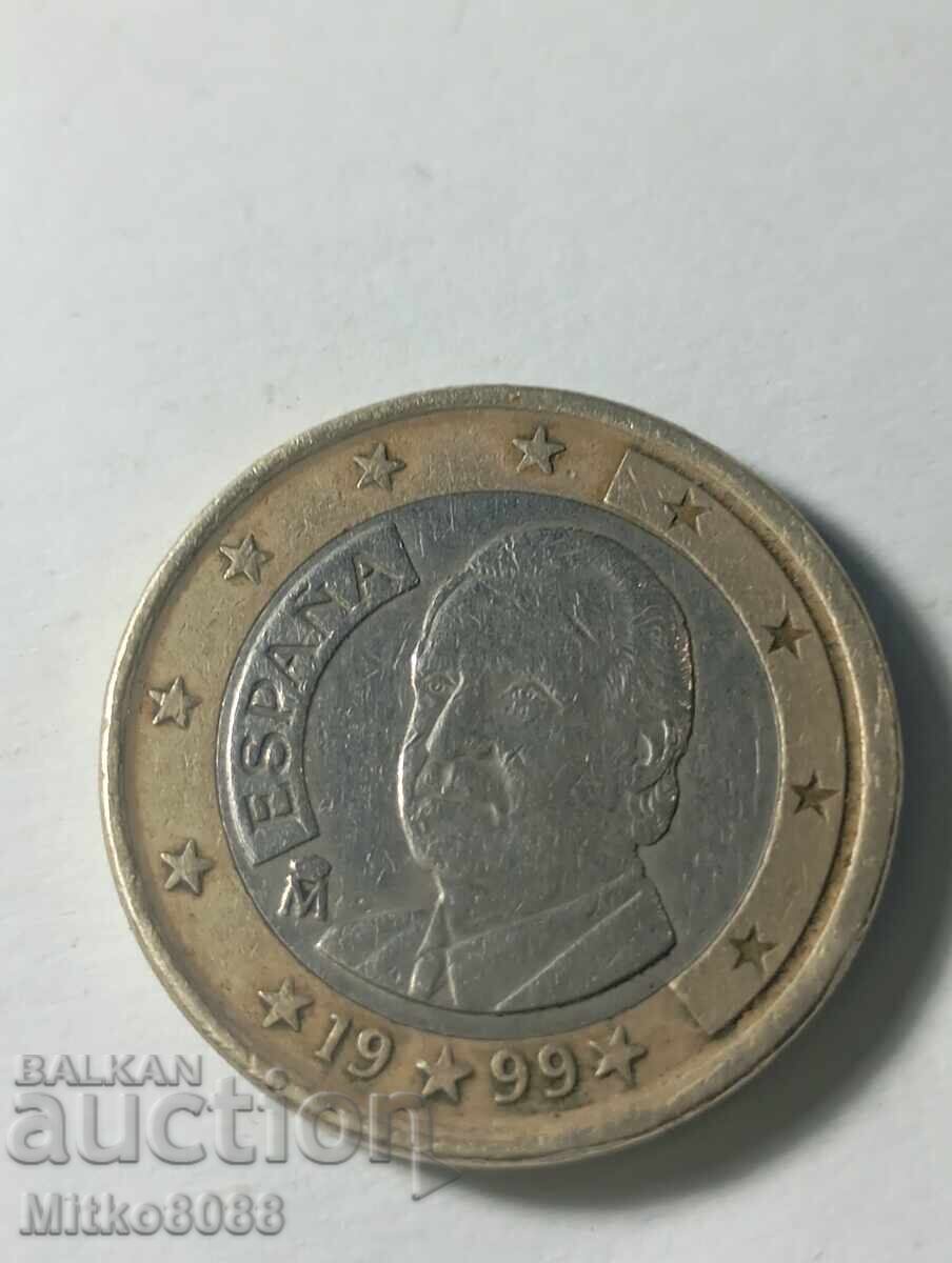 Monedă spaniolă 1 euro (anul 1999) - Regele Juan Carlos I