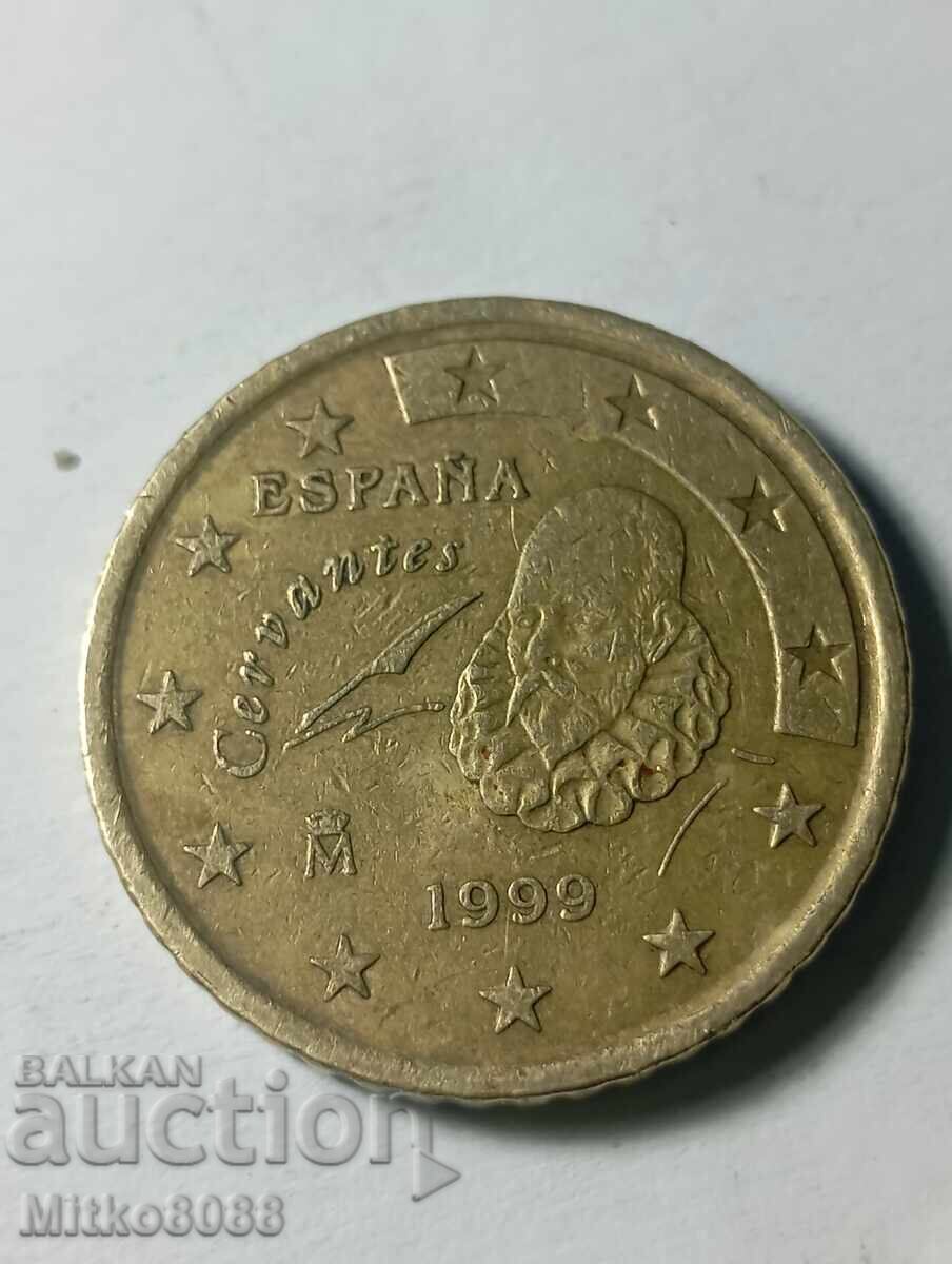 50 Euro Cent Spania 1999 – Cervantes (Emisiune timpurie)