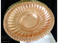 Χάλκινο μπολ, πιάτο, καθαρός κόκκινος χαλκός