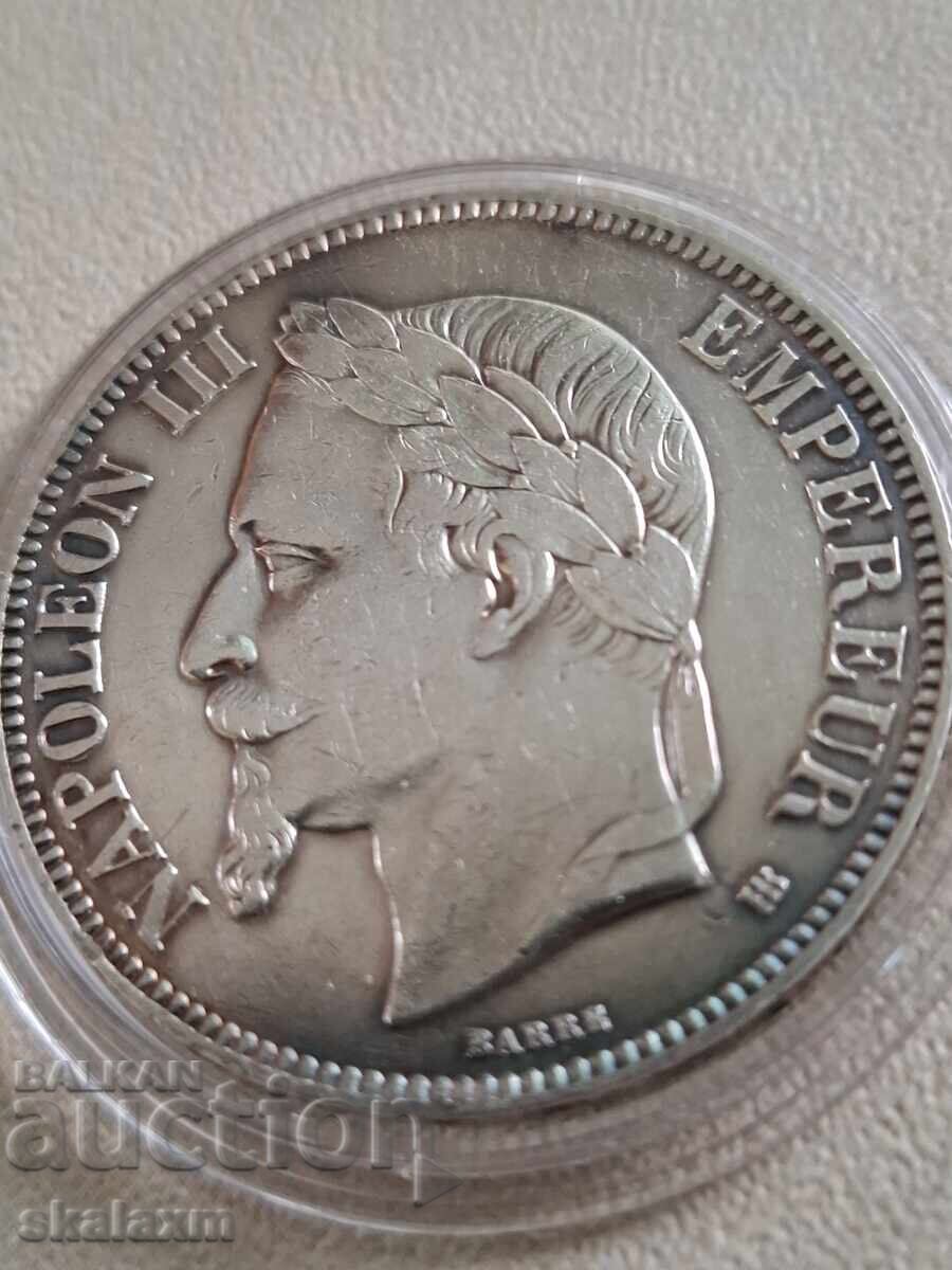 Ασήμι 5 φράγκων Ναπολέων Γ'