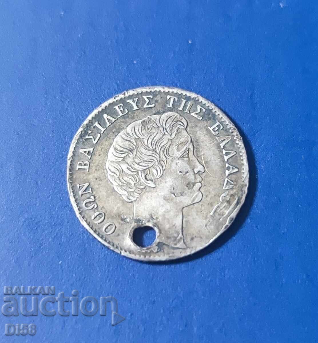 Σπάνιο Ασημένιο Νόμισμα Ελλάδα 1/2 Δραχμή 1833 μ.Χ. BZC