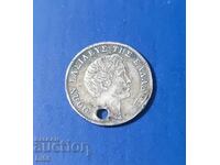 Rară Monedă de Argint Grecia 1/2 Drachmă 1833 F.N