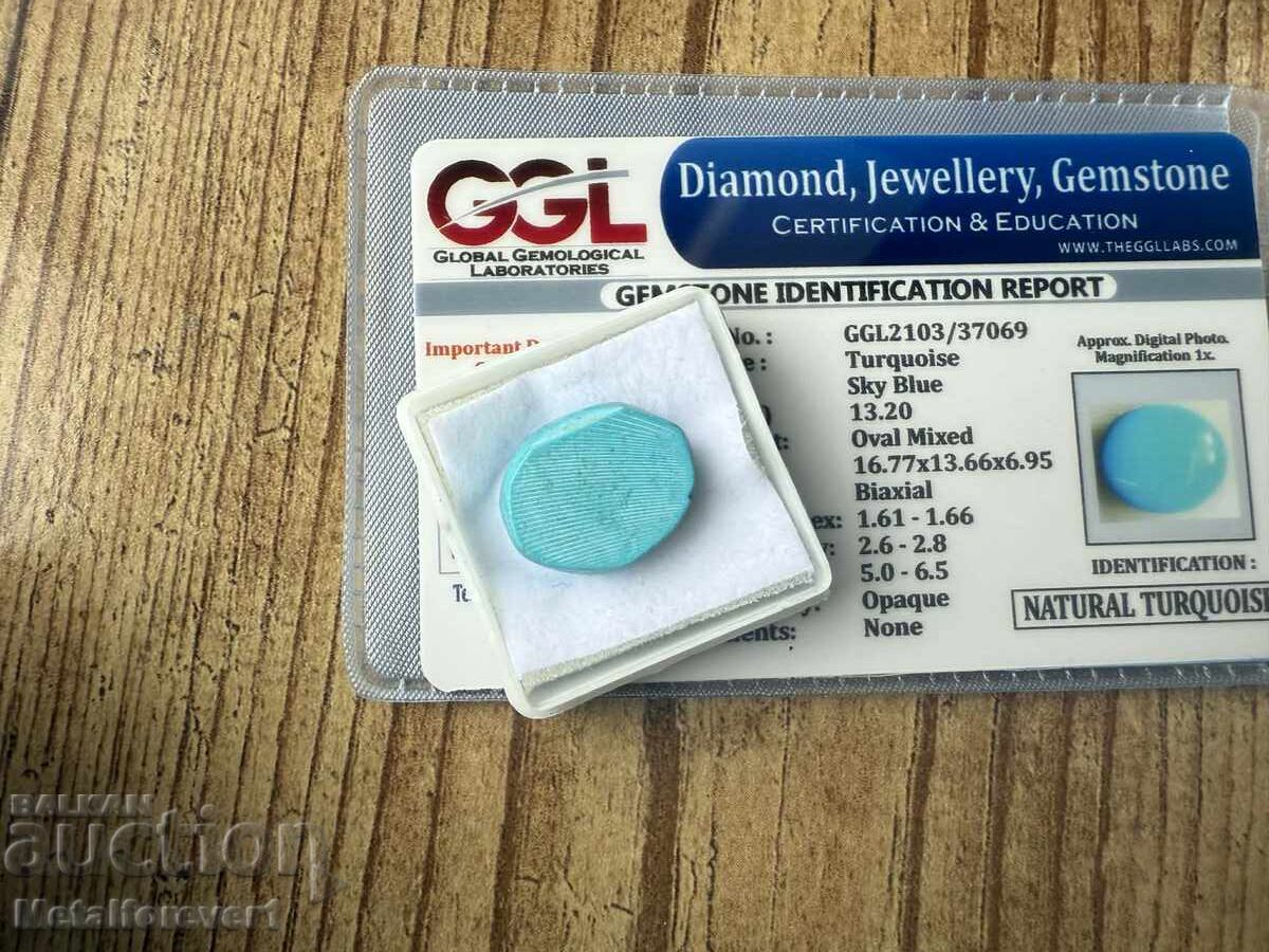 Livrarea TURCOAZ NATURAL - 13.20 CARATE + CERTIFICAT