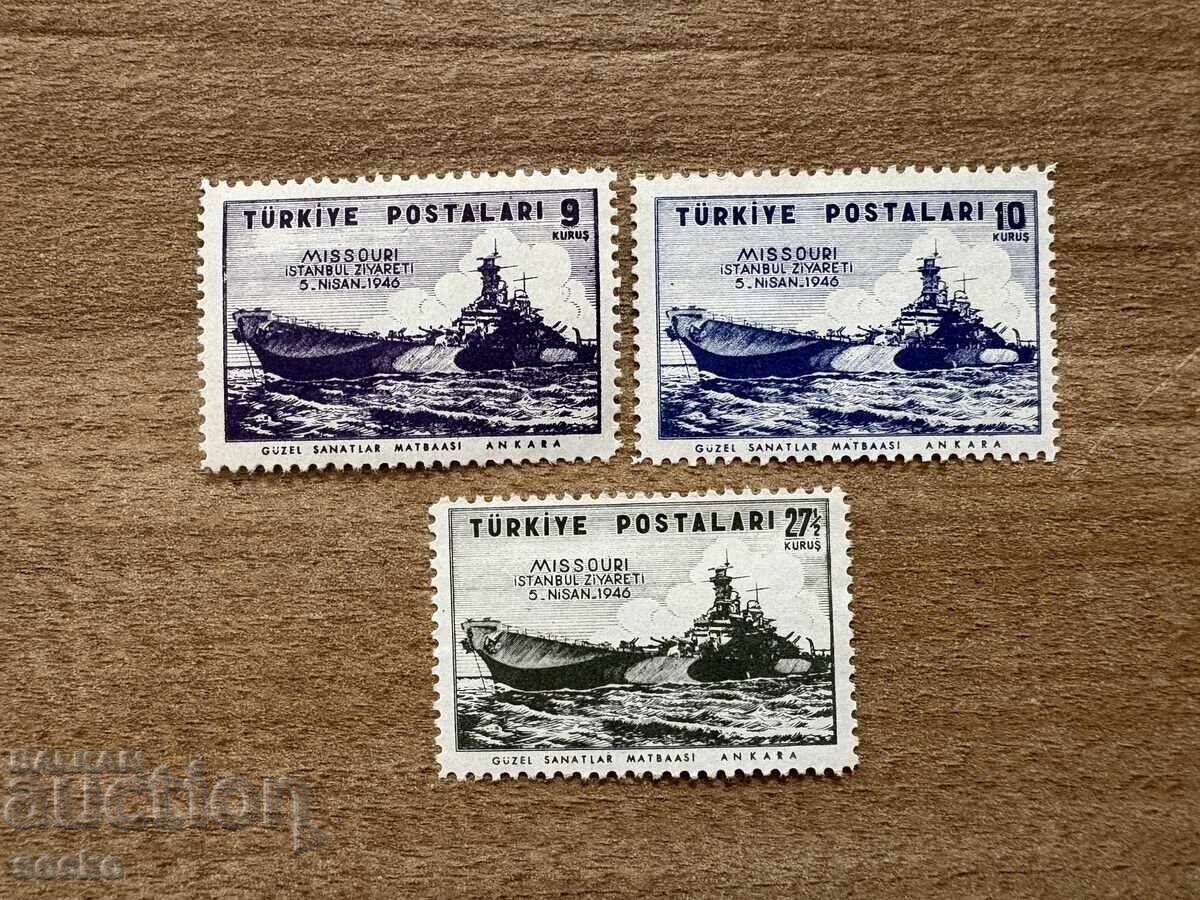 Τουρκία - Επίσκεψη στο αμερικανικό πολεμικό πλοίο... (1946) MNH