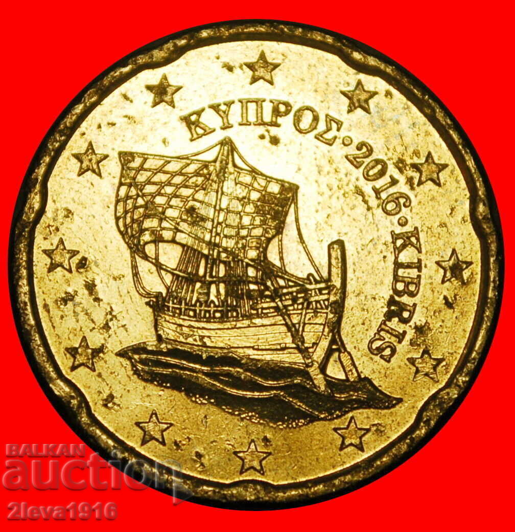 GREECE (2010-2024): CYPRUS★20 EURO CENTS 2016! NORDIC GOLD