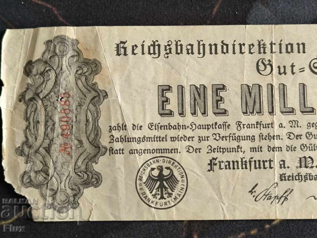 Reich Banknote - Germany - 1,000,000 Mark | 1923 with price € 10.00 | 19.56 BGN