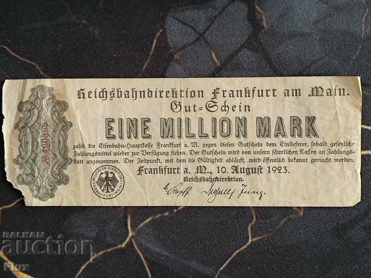 Reich Banknote - Germany - 1,000,000 Mark | 1923