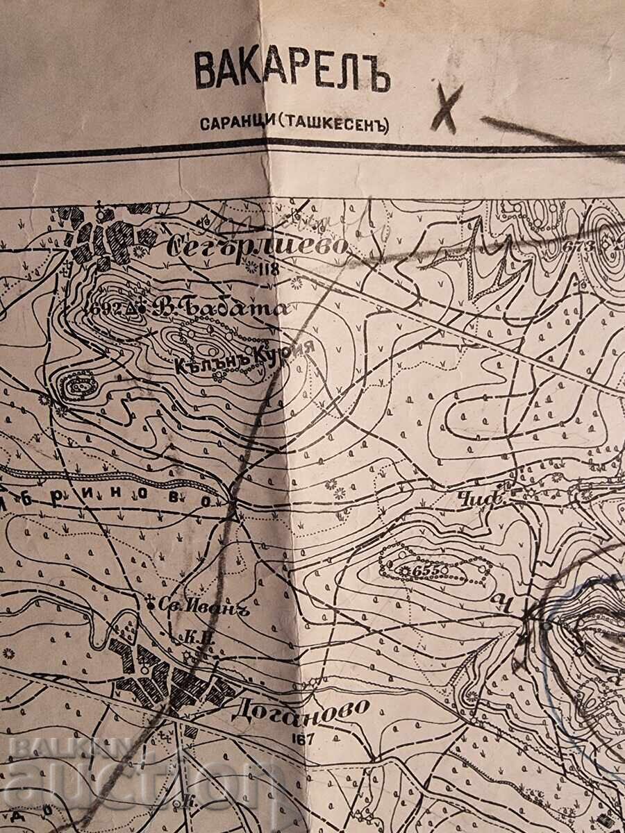 Hartă topografică a Vakarel și Novi Han. 1:40.000 cu preț € 10.00 | 19.56 BGN
