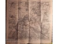 Hartă topografică a Vakarel și Novi Han. 1:40.000