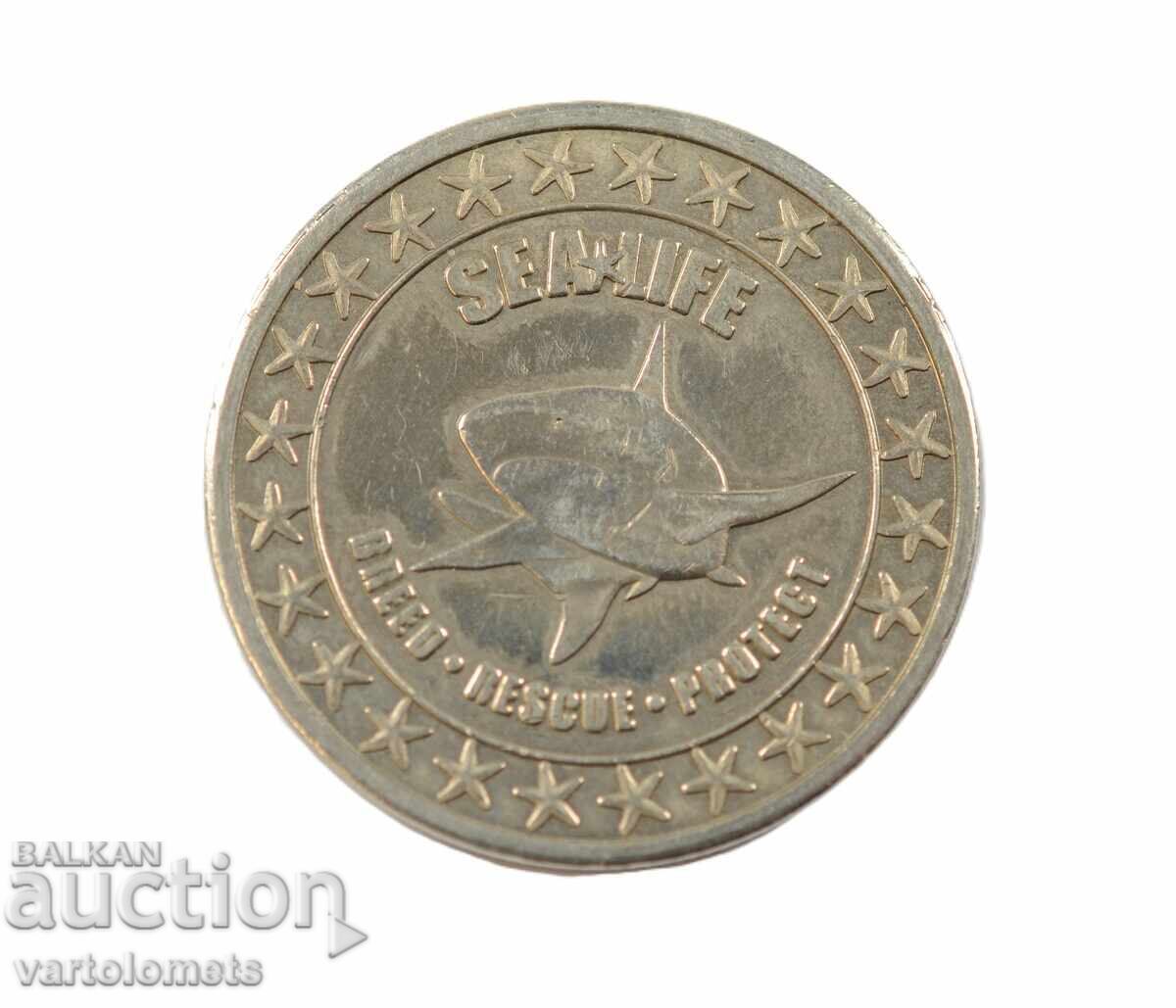 Medalie comemorativă / jeton de la lanțul de acvarii Sea Life cu preț € 2.00 | 3.91 BGN