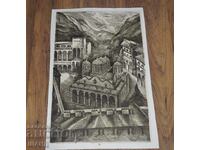 Елка Найденова Рисунка Литография графика Рилски Манастир