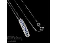 LUXURY SILVER NECKLACE WITH NATURAL TANZANITES AND WHITE TOPAZES
