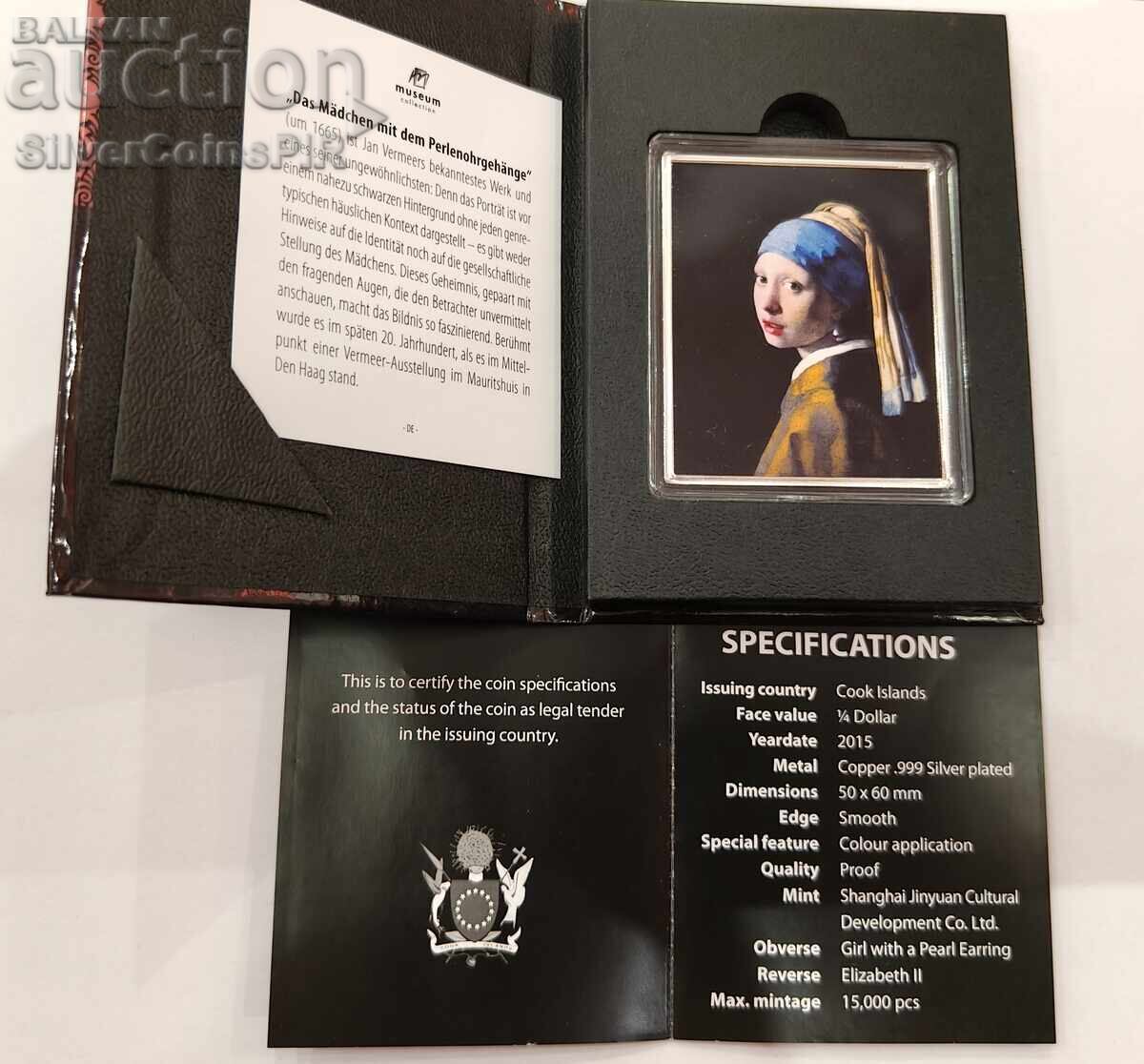 Honey 1/4$ Vermeer Girl with a Pearl Earring 2015 with price € 37.00 | 72.37 BGN Honey 1/4$ Vermeer Girl with a Pearl Earring 2015 with price € 37.00 | 72.37 BGN