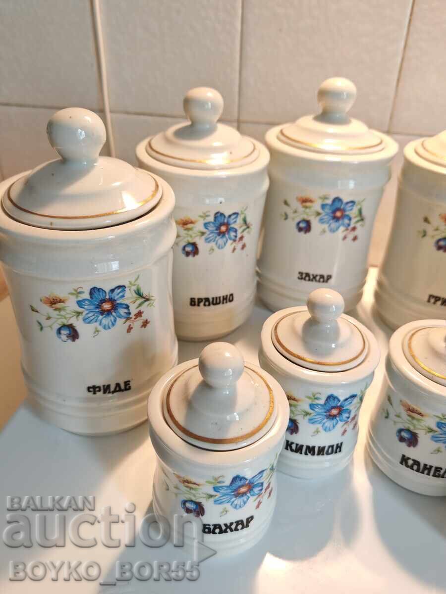 Auction  Many Rare Bulgarian Socialist Porcelain Spice Jars