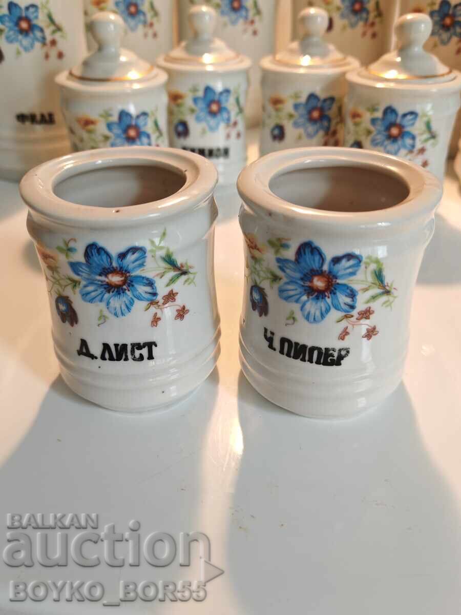 Many Rare Bulgarian Socialist Porcelain Spice Jars - 5