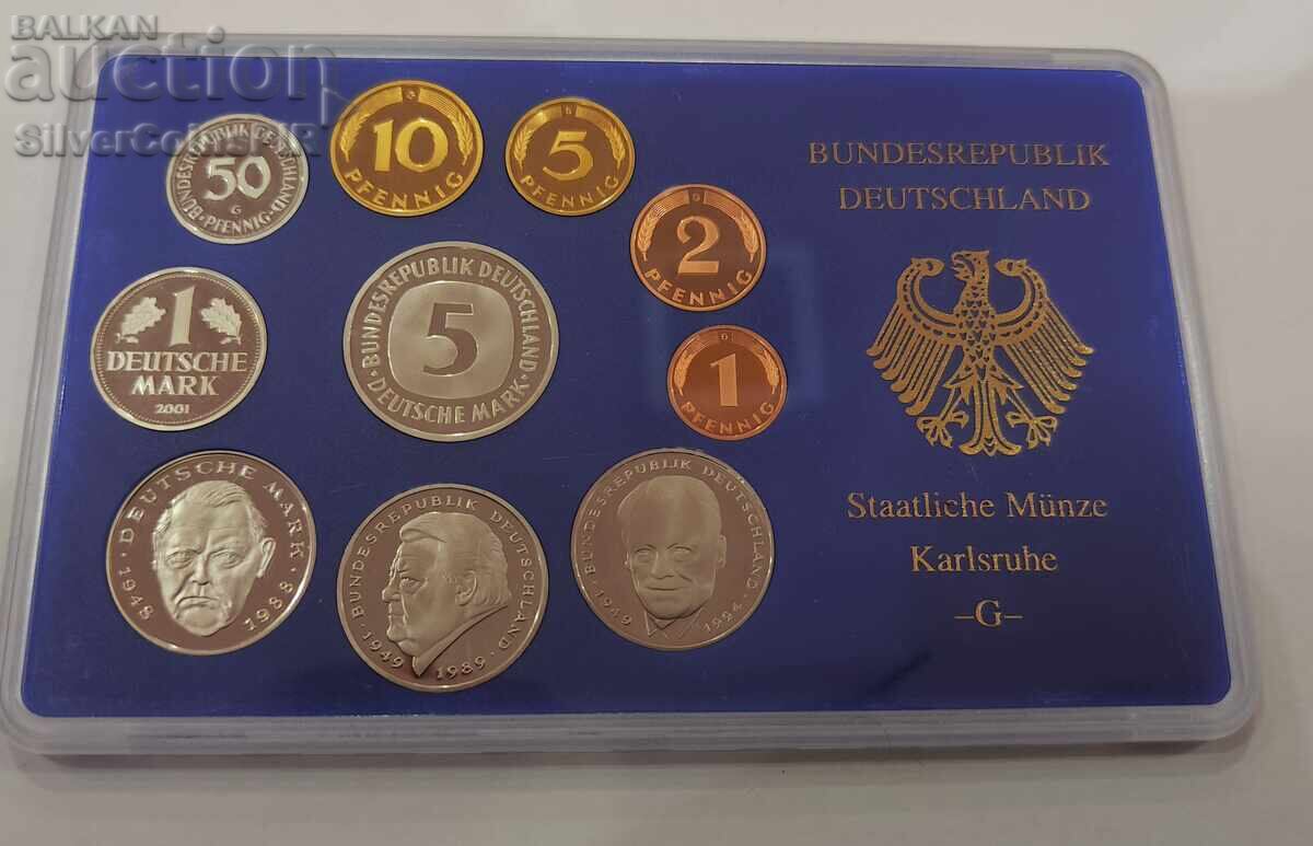 Мед Пруф Сет Германски Марки 2001 G Карлсруе