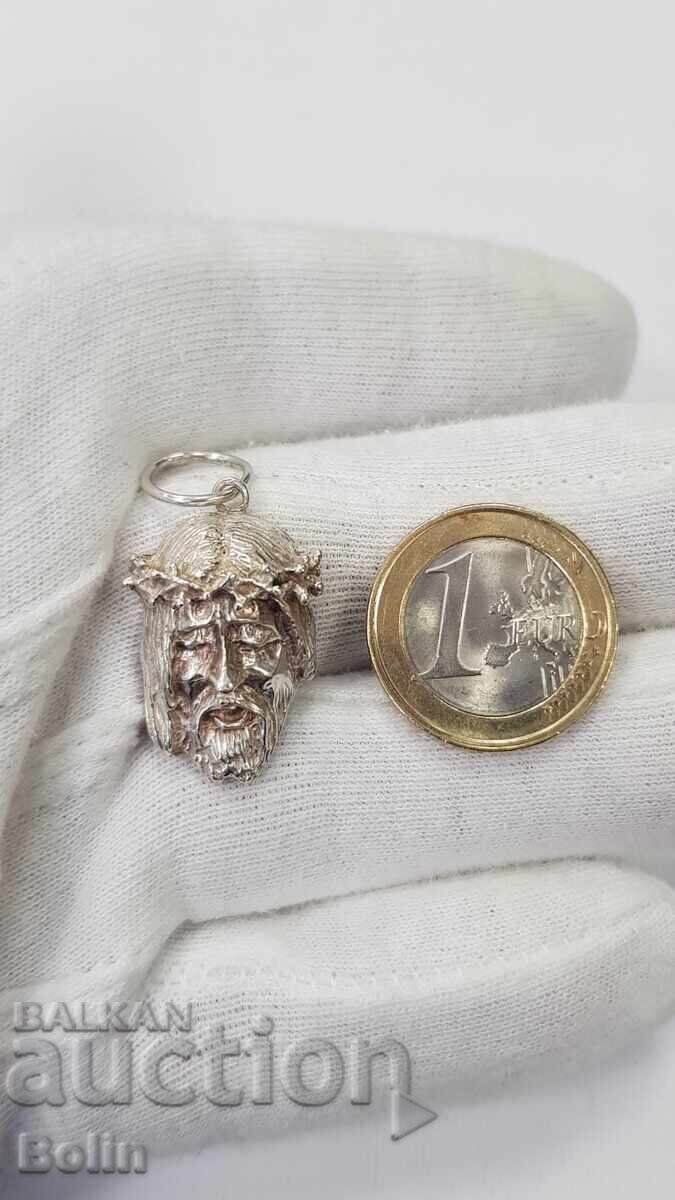 Сребърен медальон, висулка, изображение на Исус Христос с цена € 35.00 | 68.45 лв.