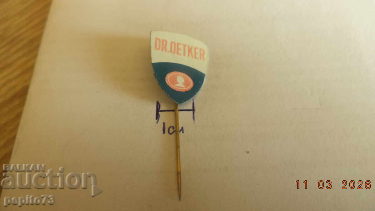 значка рекламна, DR.OETKER, марка продукти