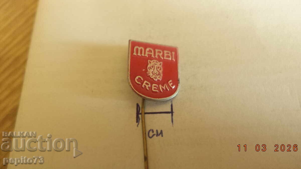 значка рекламна, Marbi Creme, вакса за обувки с цена € 1.00 | 1.96 лв.