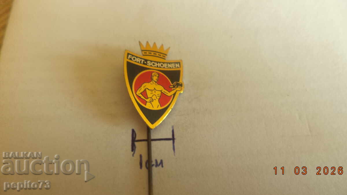 Advertising badge, Fort-Schoenen, shoe company with price € 1.00 | 1.96 BGN