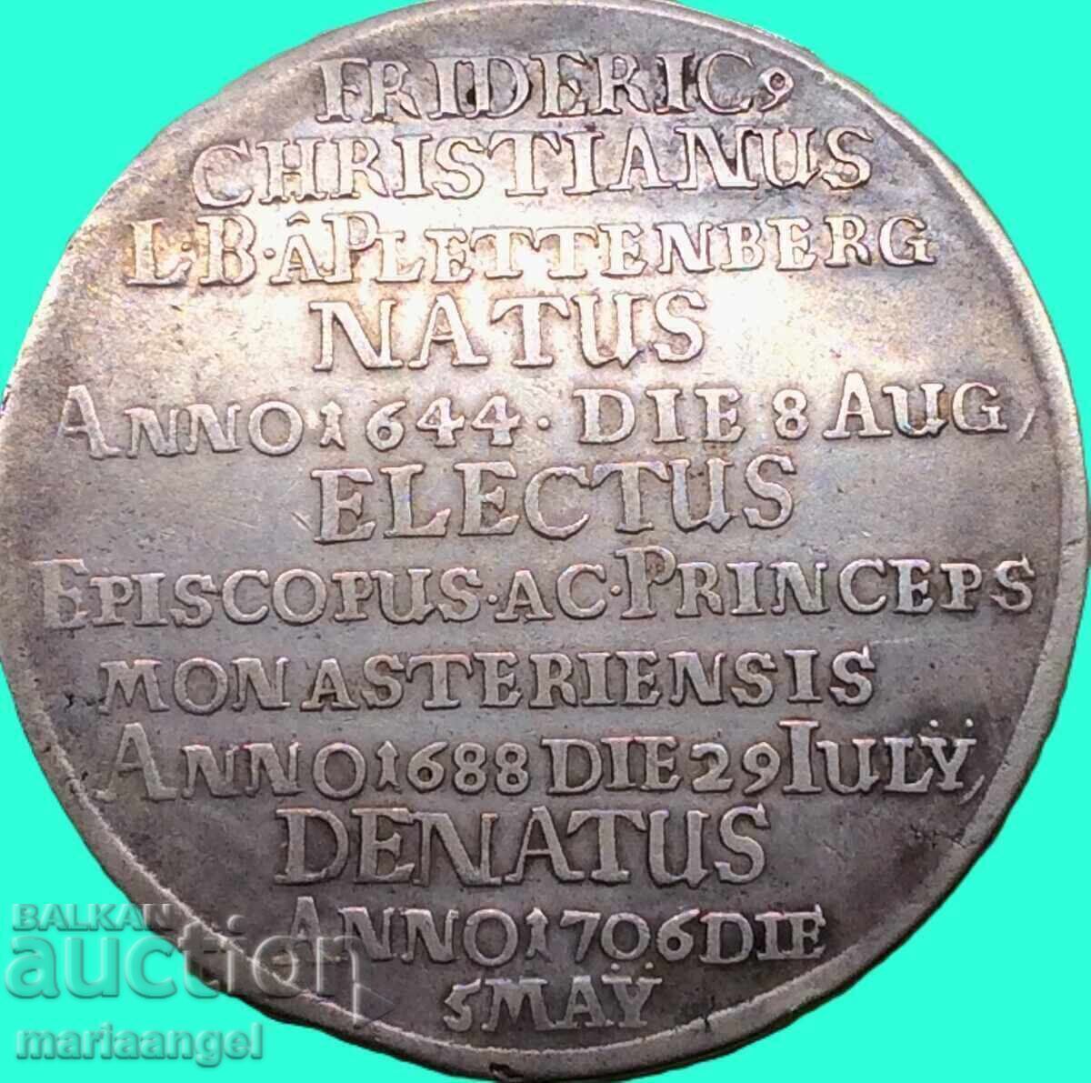 Licitație Germania 1 Thaler 1706 Münster 28,14g argint RAR