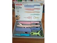 Комплект ножове от 6 части, изработени от стомана, Чисто нов