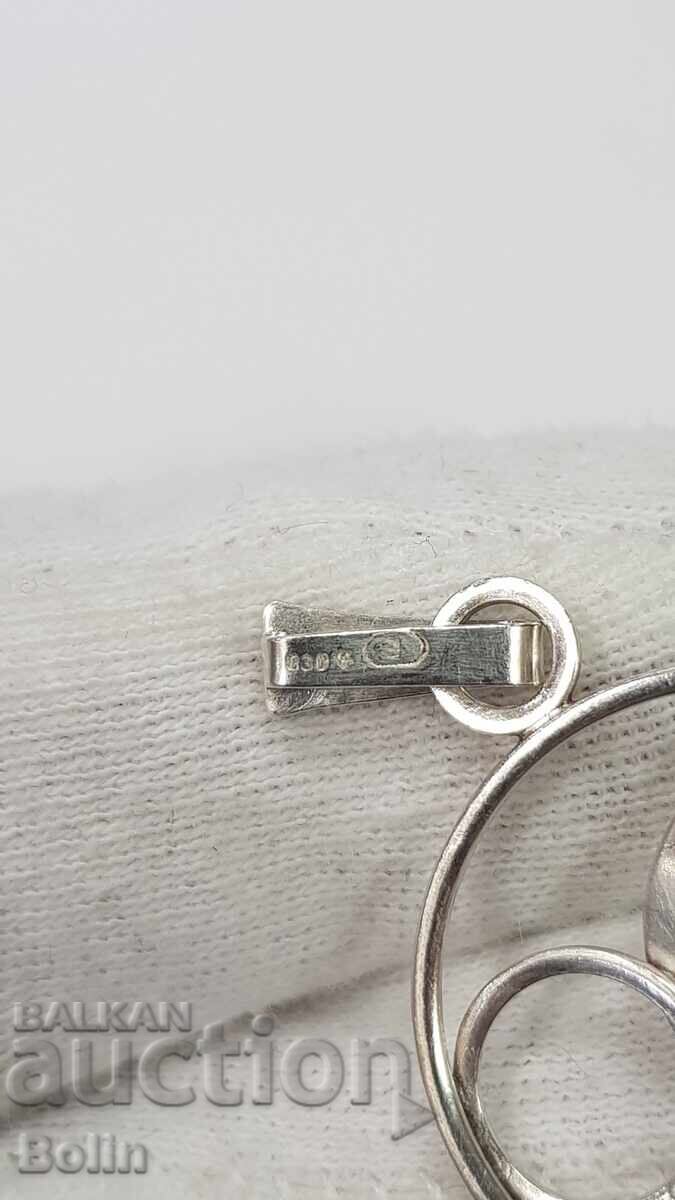 Pandantiv argintiu, pandantiv "Cerculețe" Art Nouveau - 830 - 5