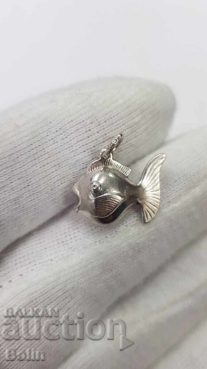 Pandantiv argintiu, pandantiv, Pește, Pește, 925