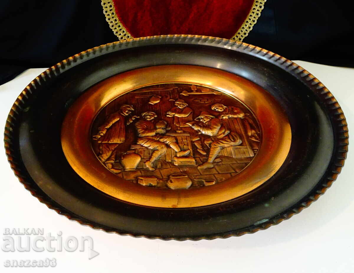 Licitație Panou de cupru, tablou de cupru de uz casnic 48 cm, 1 kg