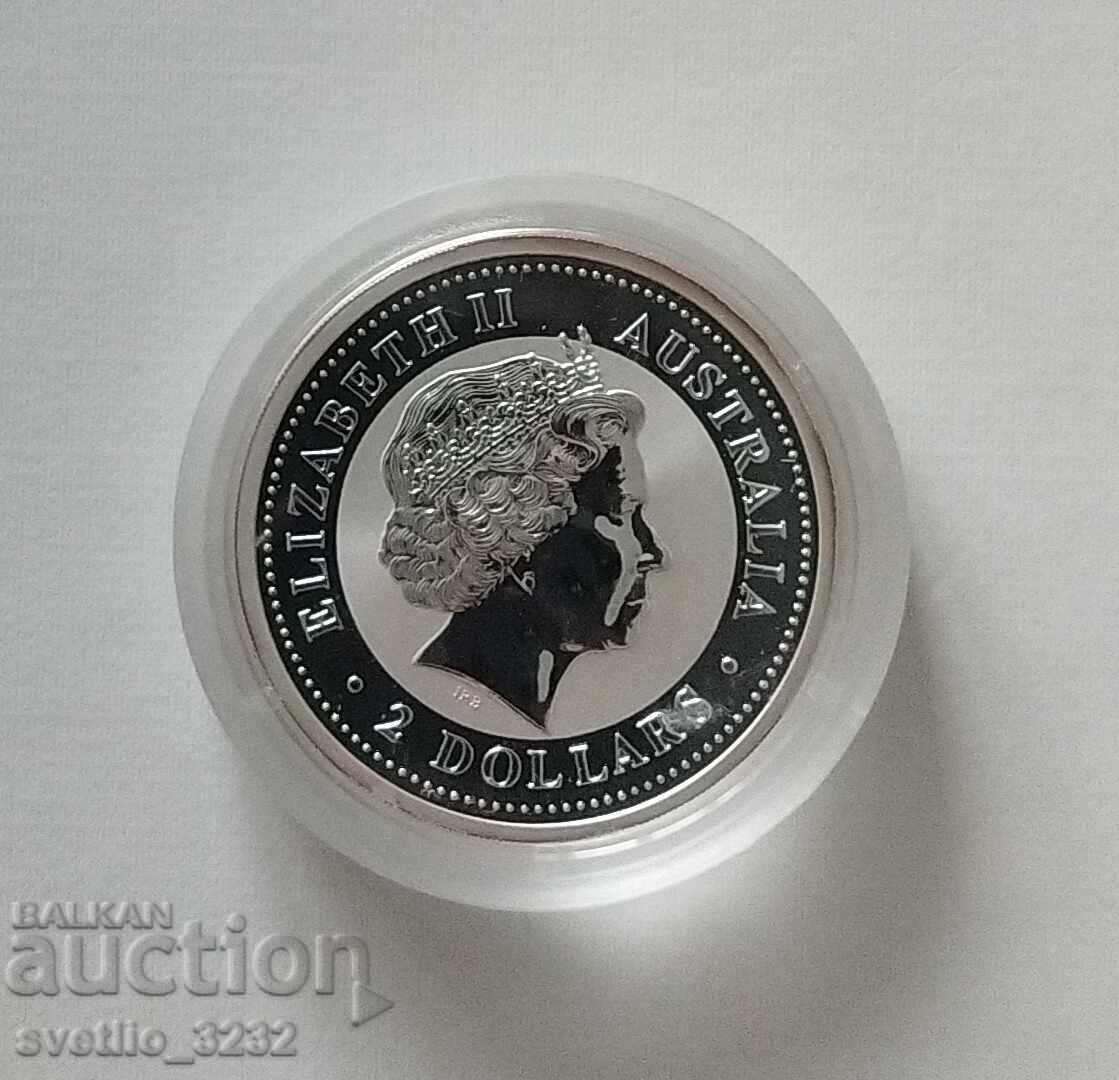 Argint 2 OZ Anul Câinelui 2006 cu preț € 260.00 | 508.52 BGN