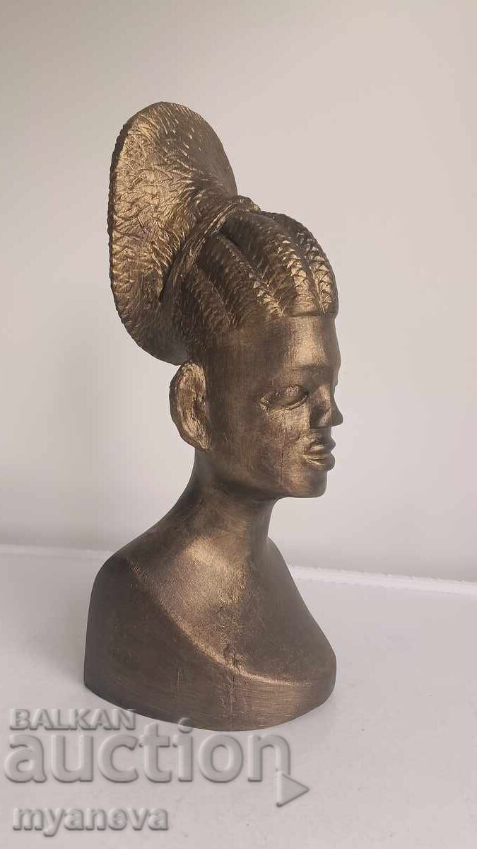 African, original wood carving with gilding, handmade - 7