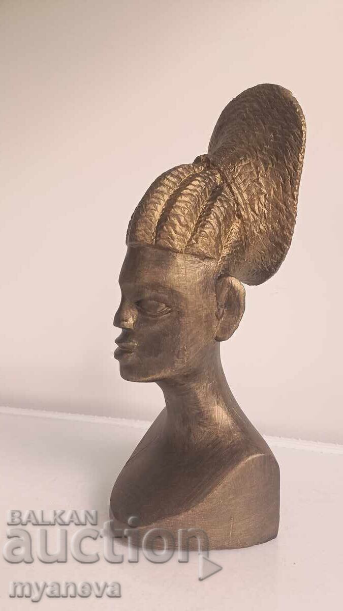African, original wood carving with gilding, handmade