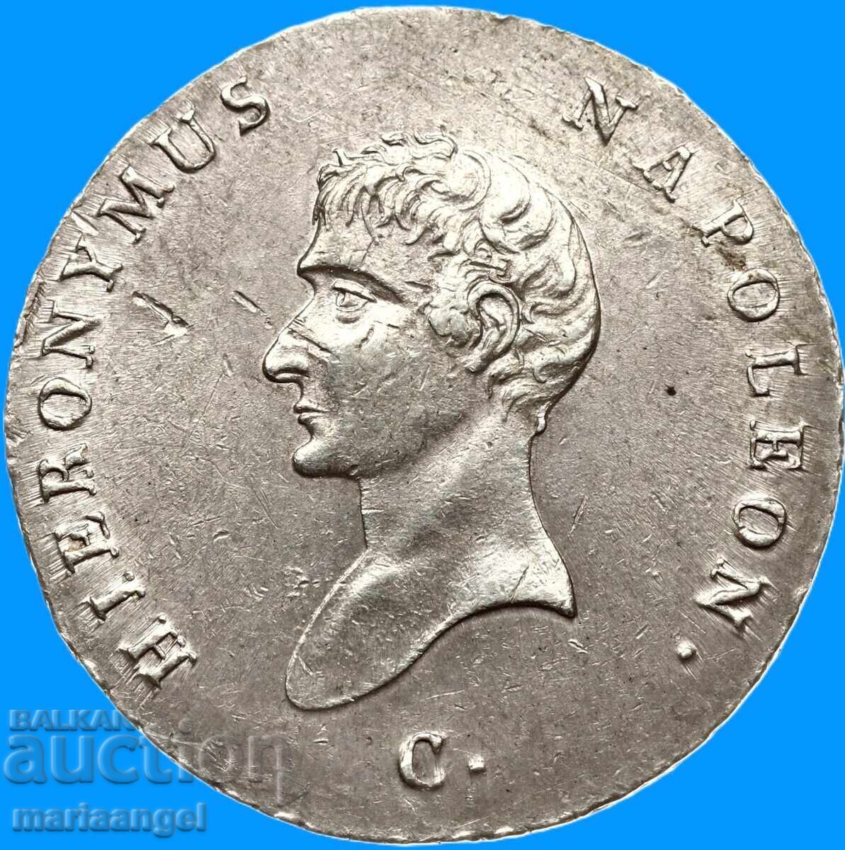 Jerome Napoleon 2/3 Thaler 1809 Germania Westfalia argint