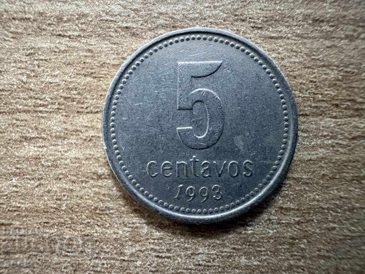 Аржентина - 5 сентавос (1993)