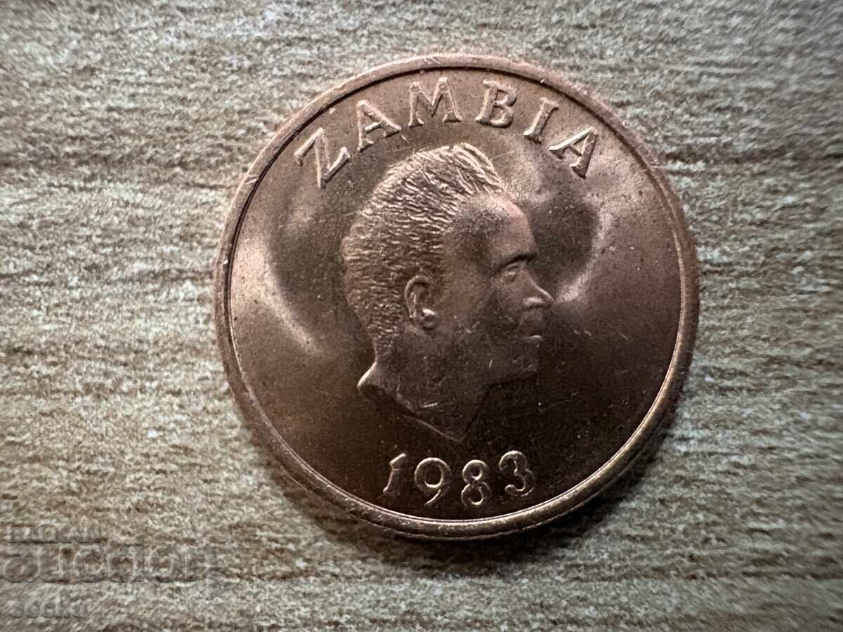 Zambia - 1 ngwee (1983) cu preț € 0.30 | 0.59 BGN