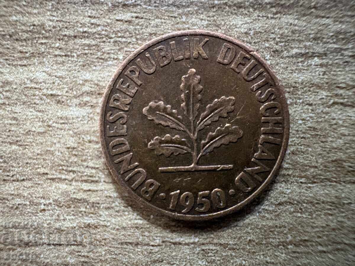 Γερμανία - 1 πφένιγκ (1950) - D με τιμή € 0.08 | 0.16 BGN