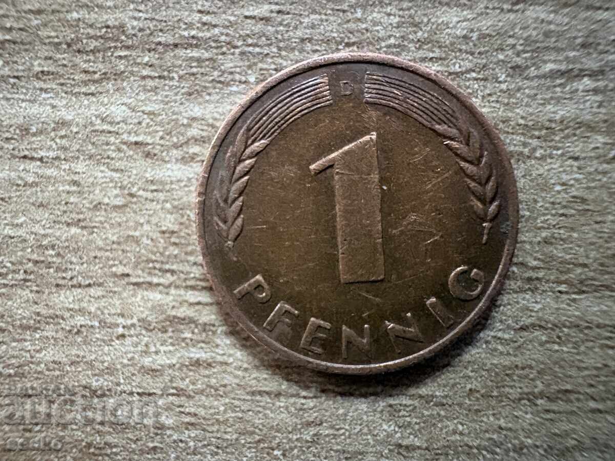Γερμανία - 1 πφένιγκ (1950) - D